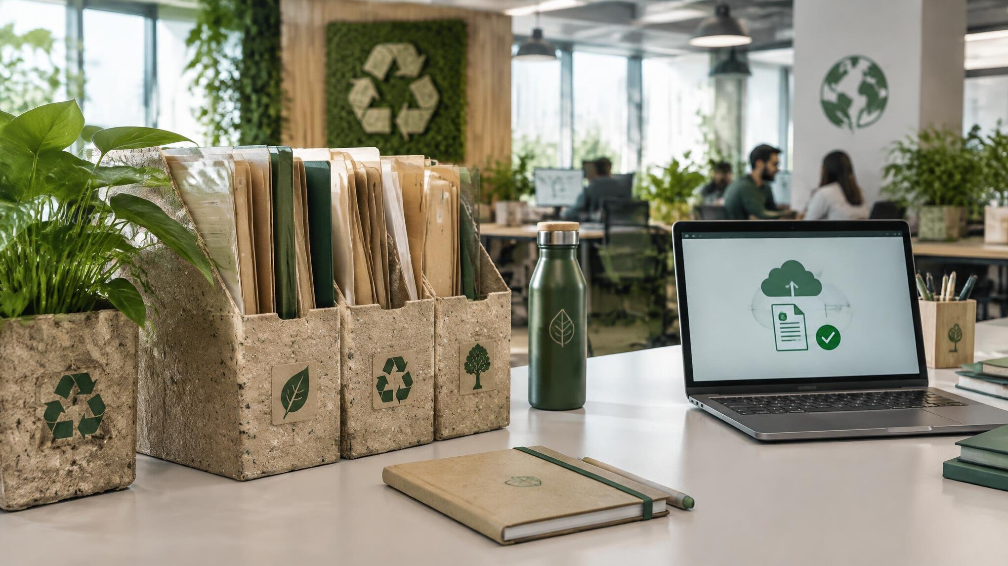 recycled materials in office